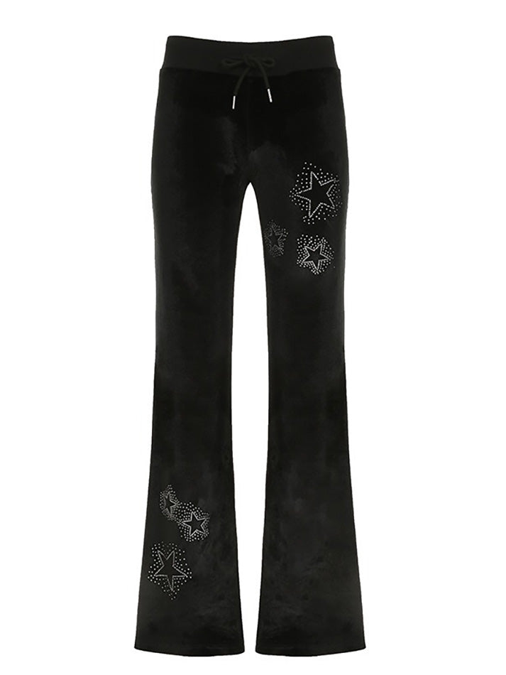 Star Print Flare Leg Pants