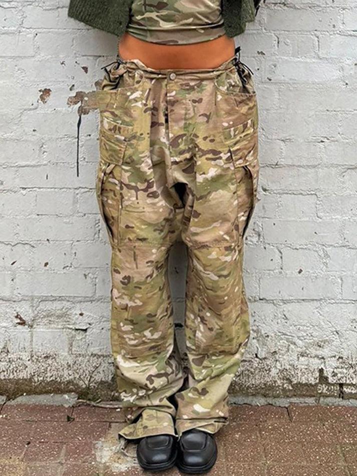 Multi Pocket Camouflage Casual Straight Leg Pants