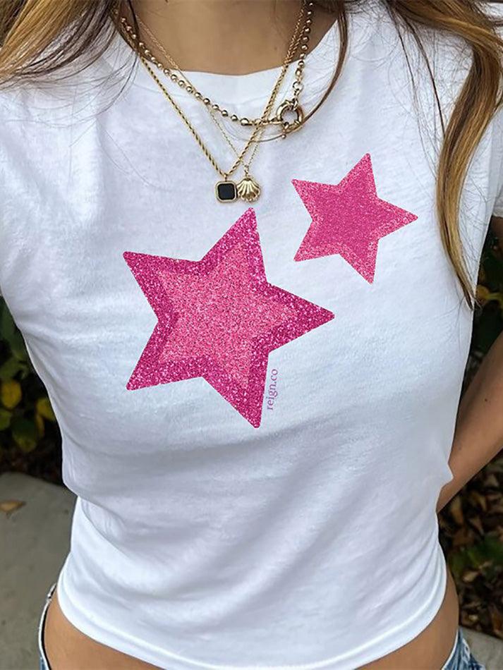 Star Print Short Sleeve Tee - AnotherChill