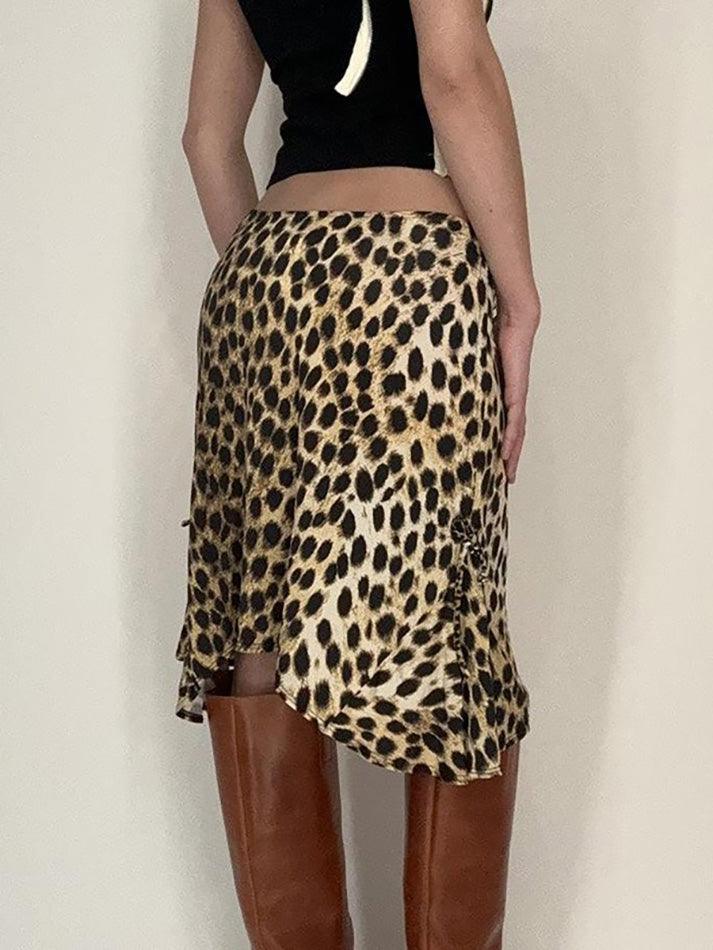 Leopard Print Low Rise Mini Skirt