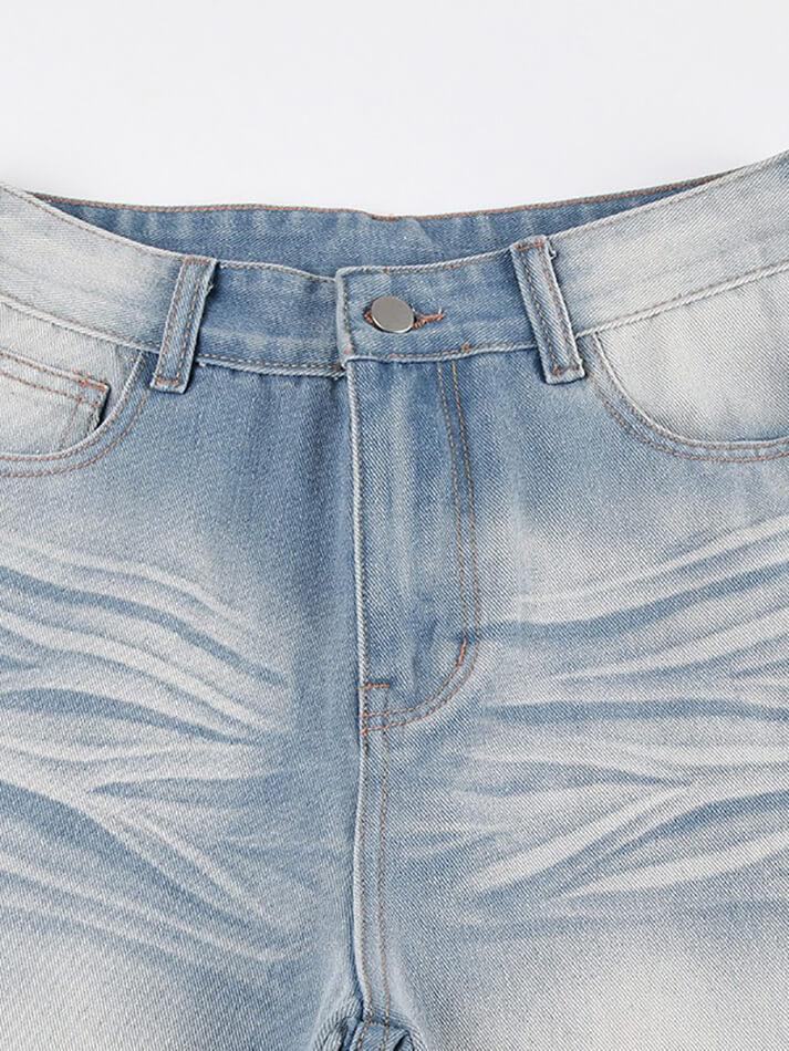 High Waist Washed Loose-Fit Wide-Leg Jeans - AnotherChill