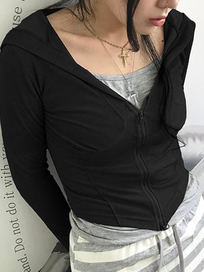 Girdle Zip Cardigan Long Sleeve