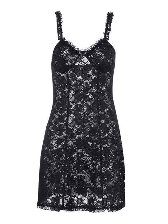 2024 Backless Lace Mini Dress Black S in Dresses Online Store ...