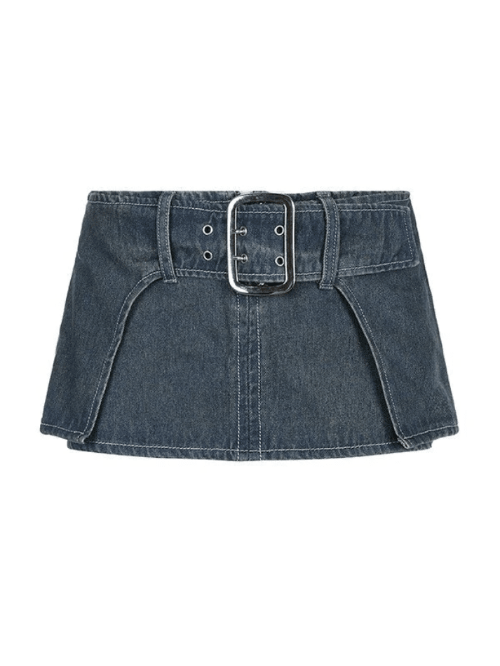 2024 Belted Ultra Denim Cargo Mini Skirt Blue S in Skirts Online Store ...