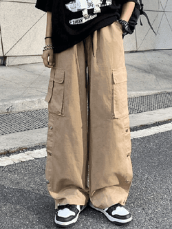 Buttoned Pocket Patch Cargo Pants - AnotherChill