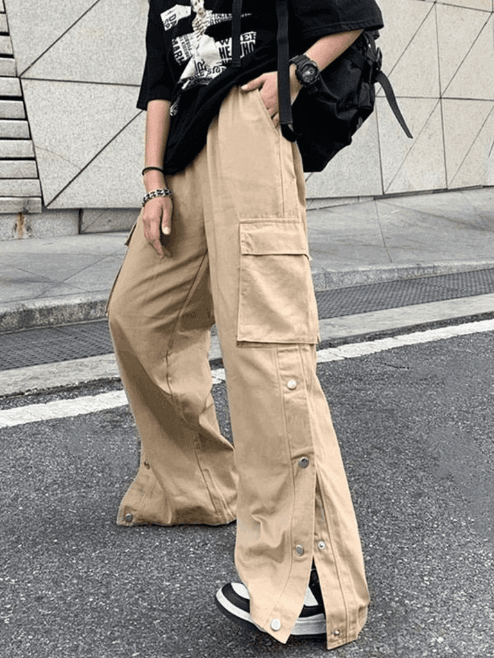 Buttoned Pocket Patch Cargo Pants - AnotherChill