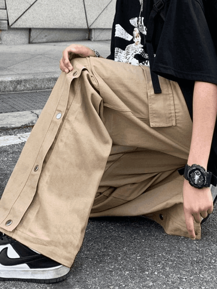 Buttoned Pocket Patch Cargo Pants - AnotherChill