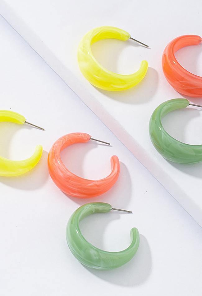 C Shape Acrylic Earrings - AnotherChill