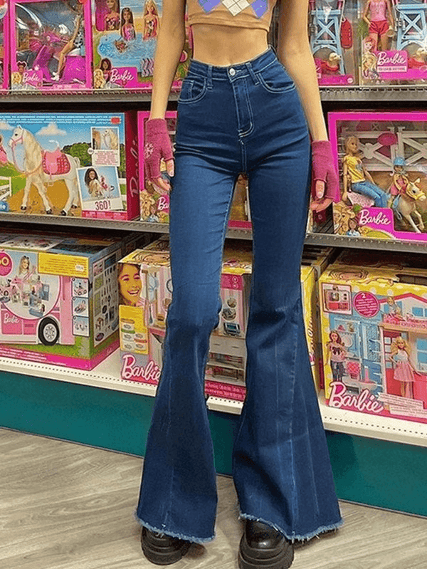 Classic High Waist Flare Jeans - AnotherChill