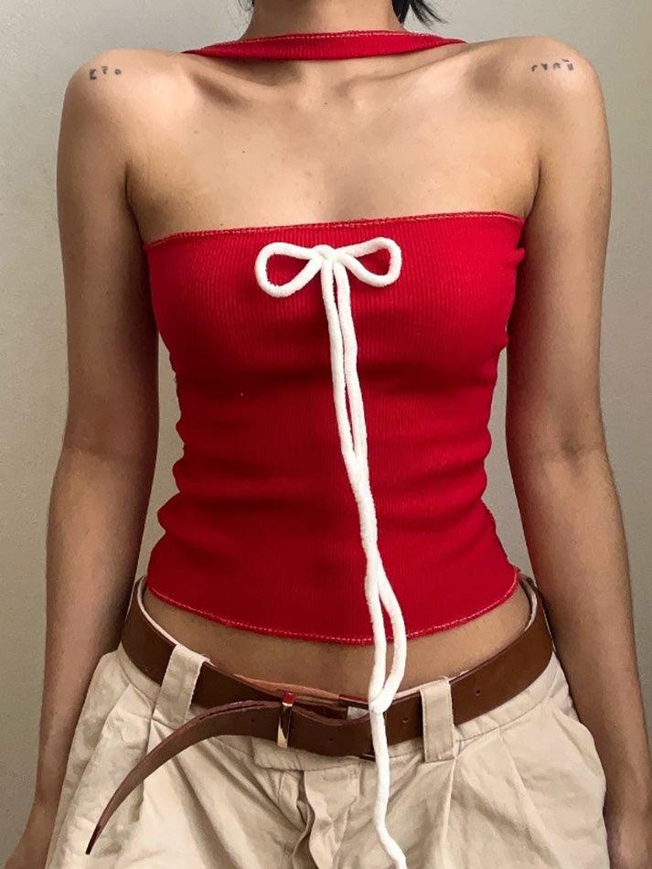 Contrast Bow Bandeau Top - AnotherChill