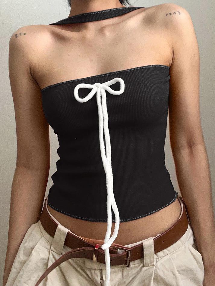 Contrast Bow Bandeau Top - AnotherChill