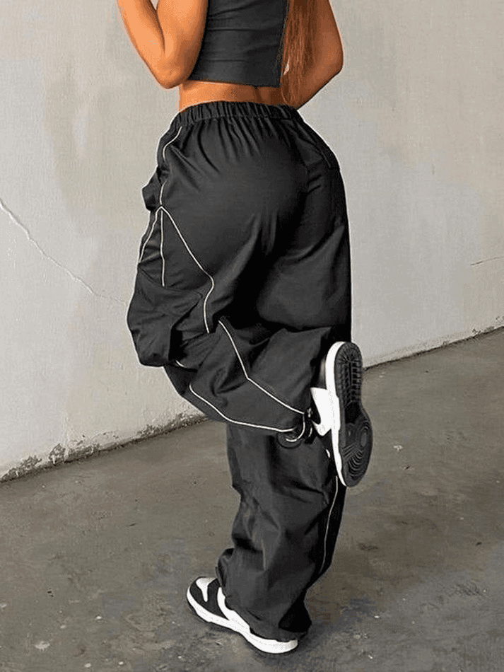 Piping Detail Pocket Cargo Pants - AnotherChill