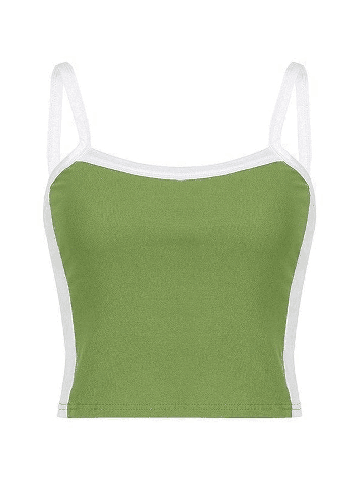 Contrast Trim Vintage Crop Cami Top - AnotherChill