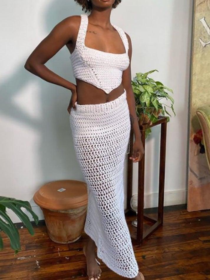 Crochet Knit Skirt Set - AnotherChill