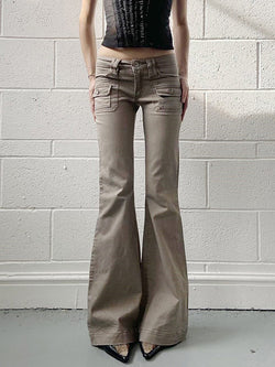 Vintage Low-Rise Pocket Flared Jeans