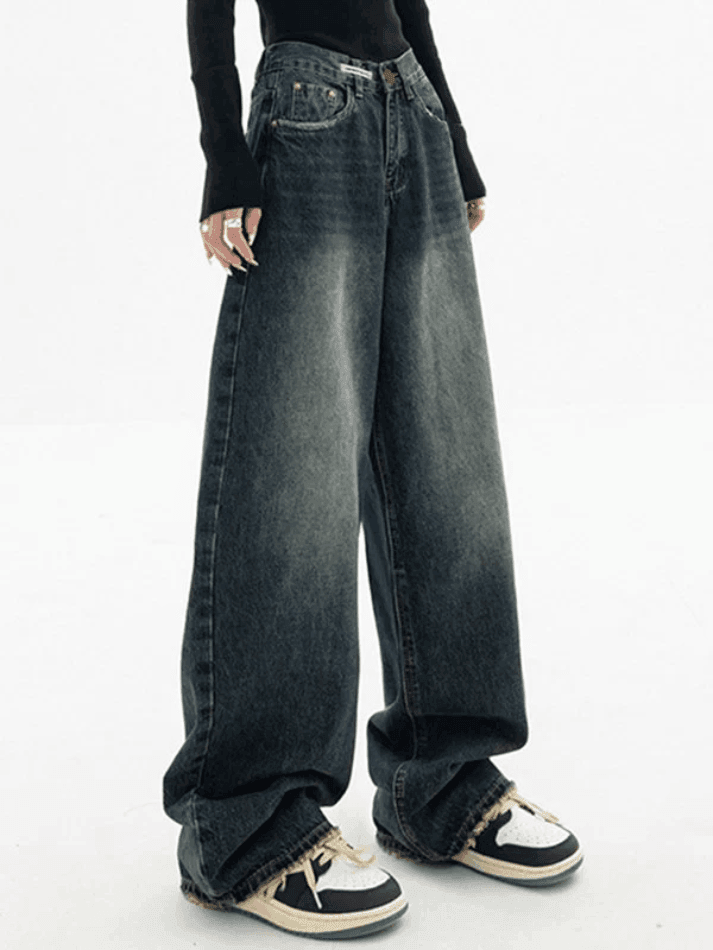 Dark Wash Vintage Baggy Boyfriend Jeans - AnotherChill