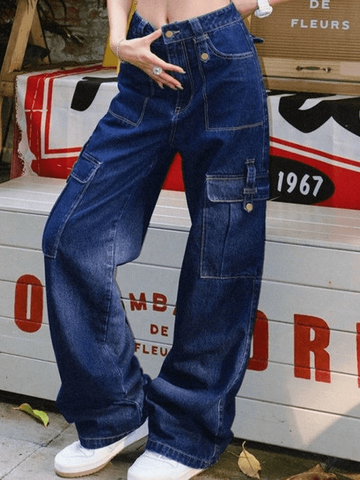 Dark Wash Vintage Cargo Jeans – AnotherChill