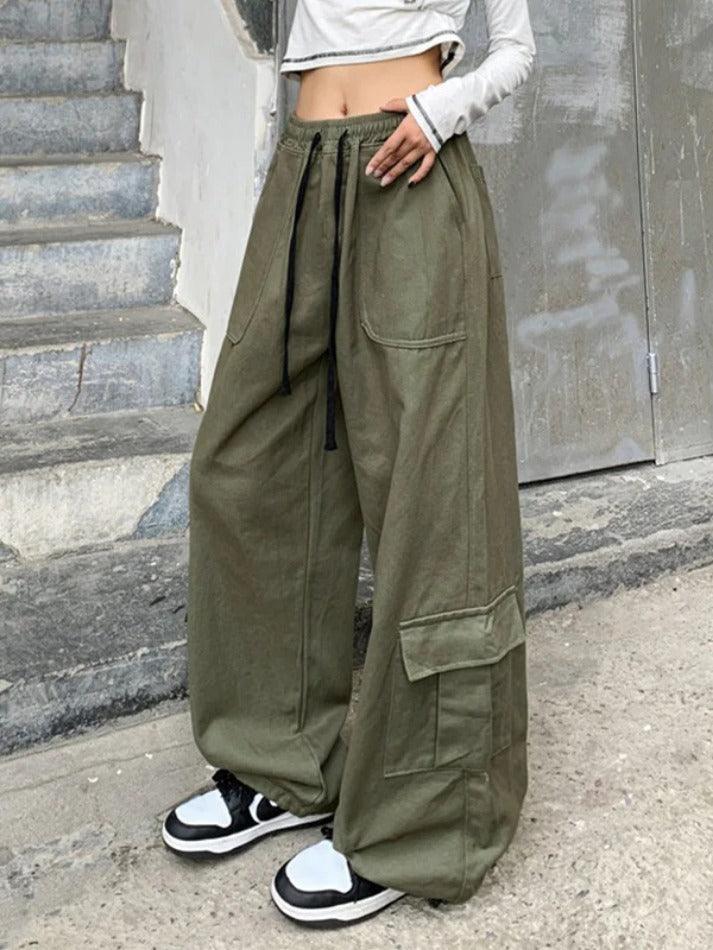 Drawstring Street Baggy Cargo Pants - AnotherChill