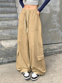 Drawstring Street Baggy Cargo Pants - AnotherChill