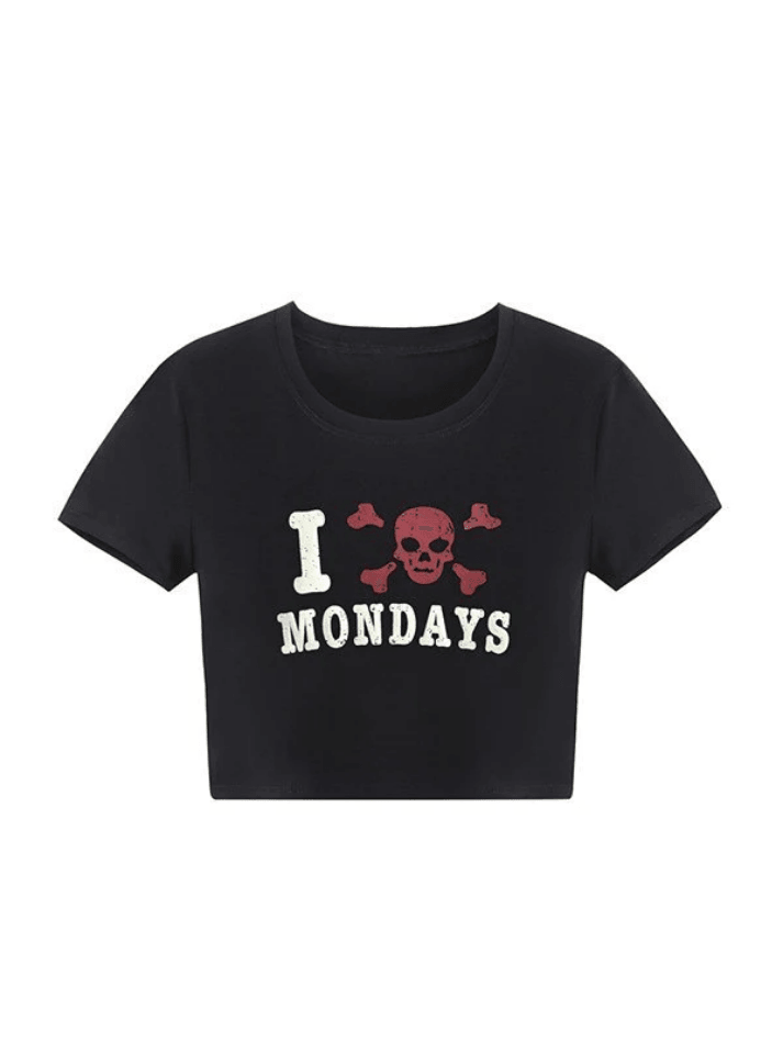 Hate Monday Printed Crop Top - AnotherChill