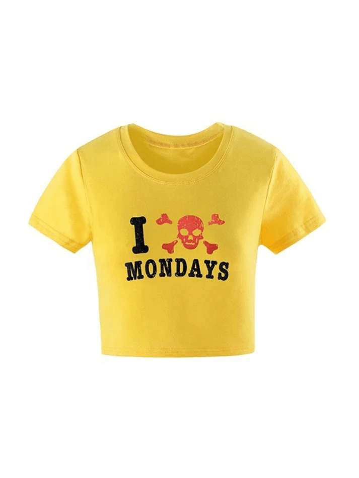 Hate Monday Printed Crop Top - AnotherChill