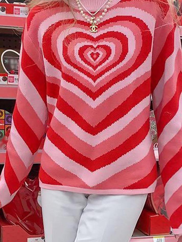 Heart Jacquard Argyle Jumper Sweater - AnotherChill