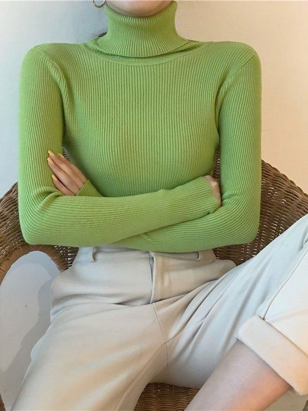 High Neck Jumper Knit Top - AnotherChill