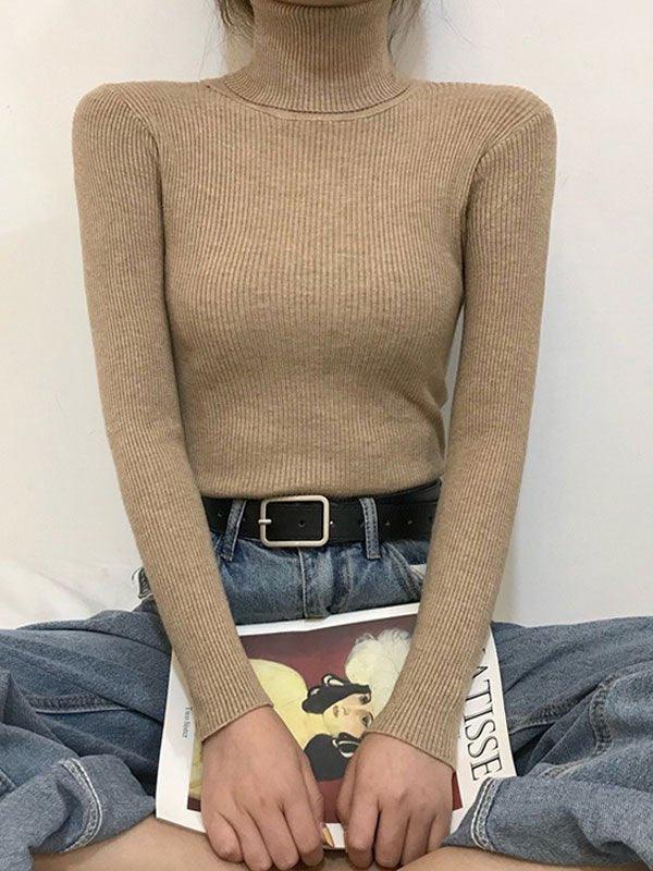 High Neck Jumper Knit Top - AnotherChill