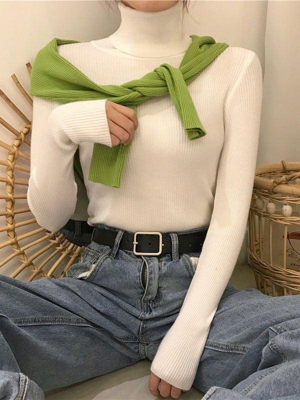 High Neck Jumper Knit Top - AnotherChill