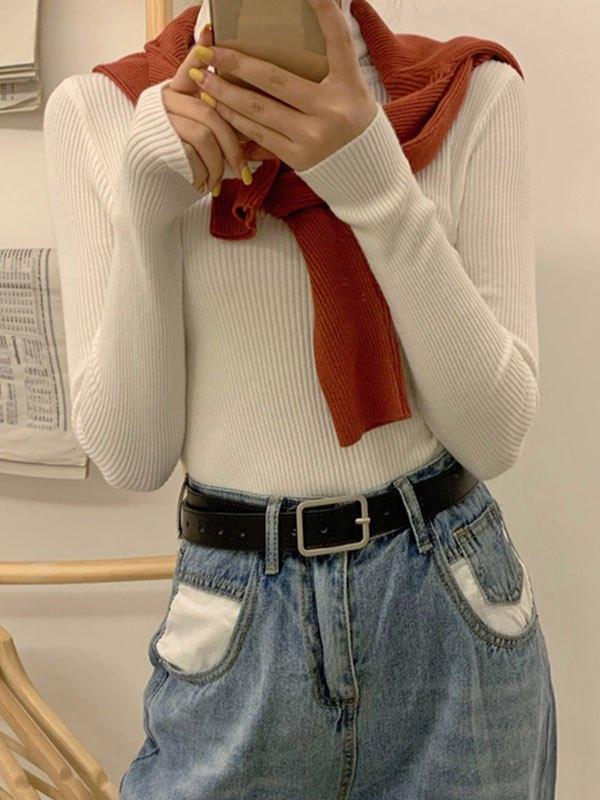 High Neck Jumper Knit Top - AnotherChill