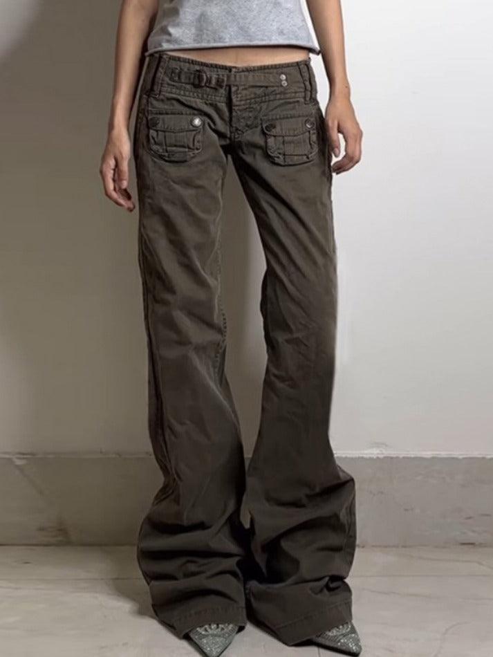 Hot Girl Pleated Design Cargo Jeans - AnotherChill