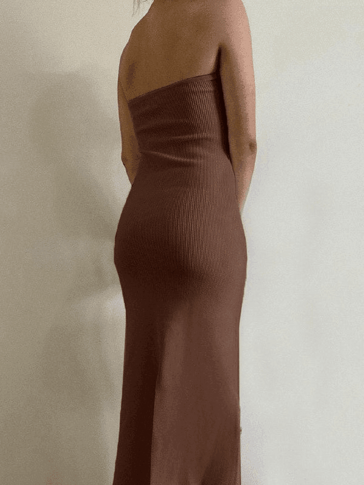 Knitted Twist Strapless Maxi Dress - AnotherChill