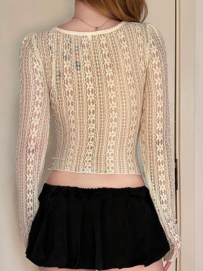 Lace Bow Long Sleeve Tee - AnotherChill