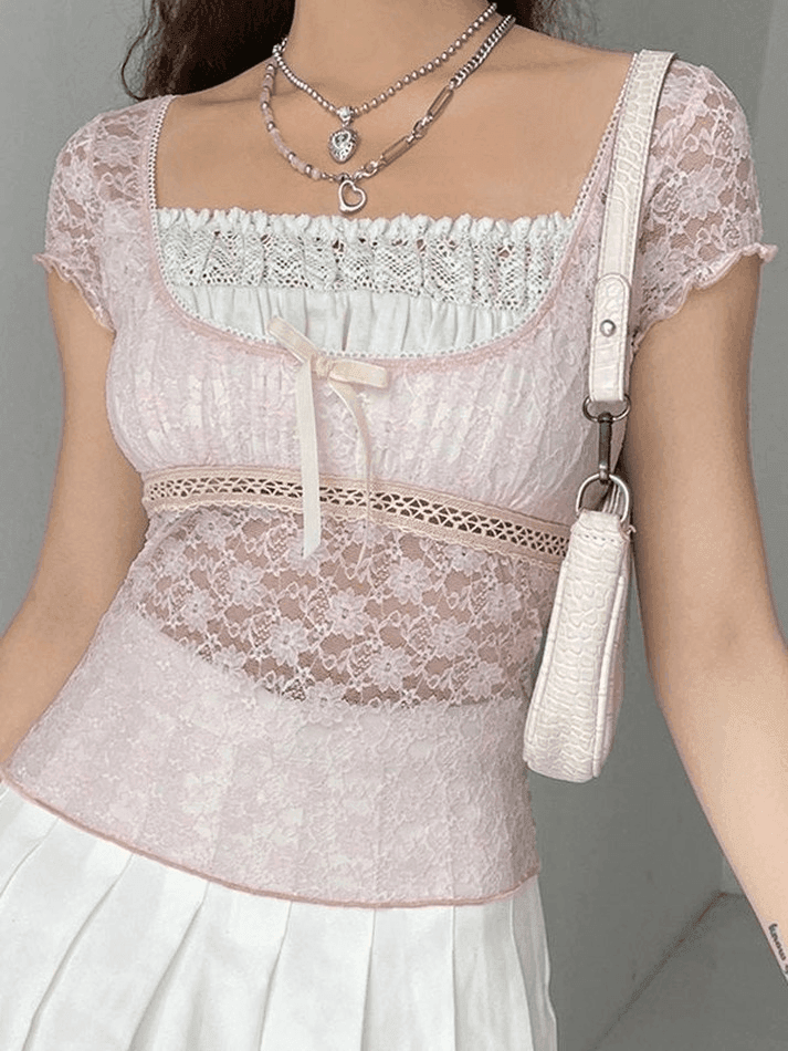 Lace Crop Blouse - AnotherChill