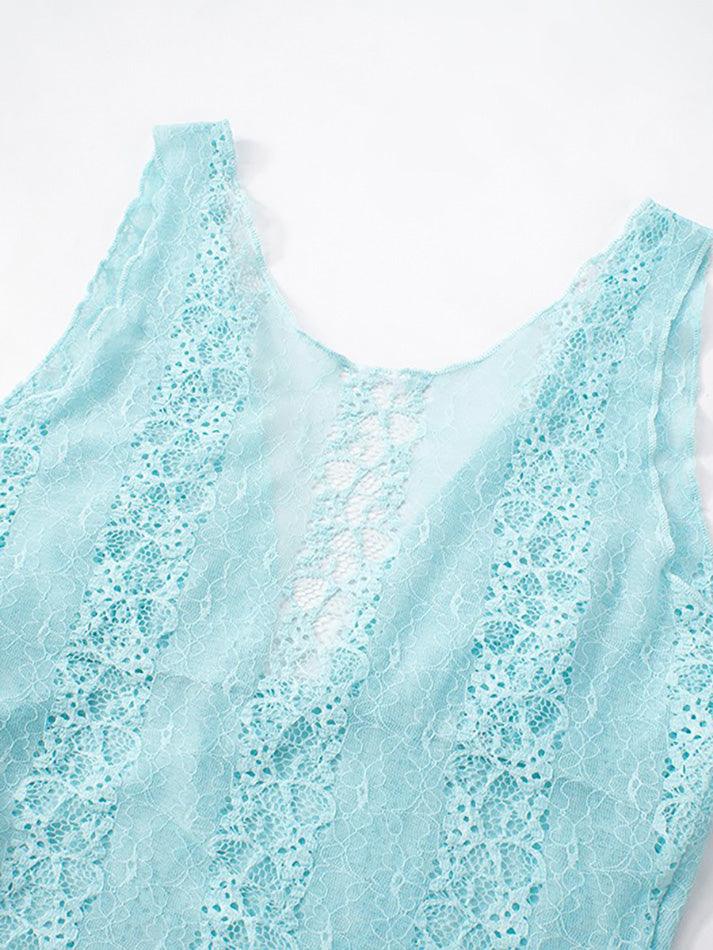 Lace Hollow-Out Deep V-Neck Tank Top - AnotherChill