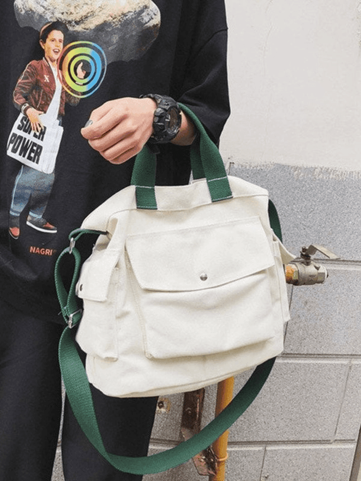 Large Pocket Canvas Crossbody Bag - AnotherChill