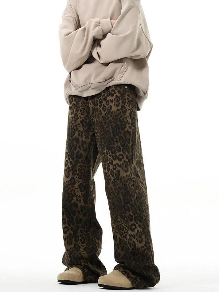 Leopard Print Straight Leg Jeans - AnotherChill