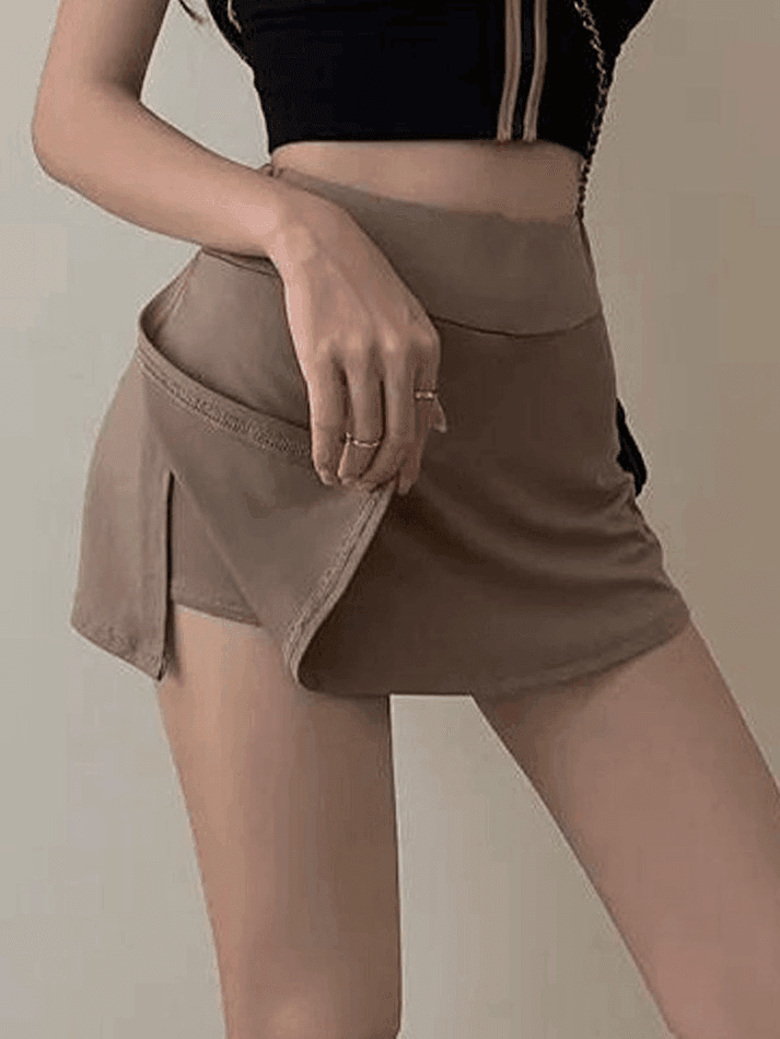 Lined Split Tennis Mini Skirt - AnotherChill