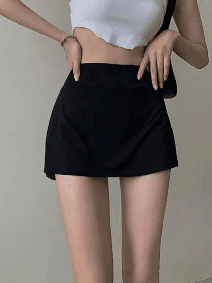 Lined Split Tennis Mini Skirt AnotherChill