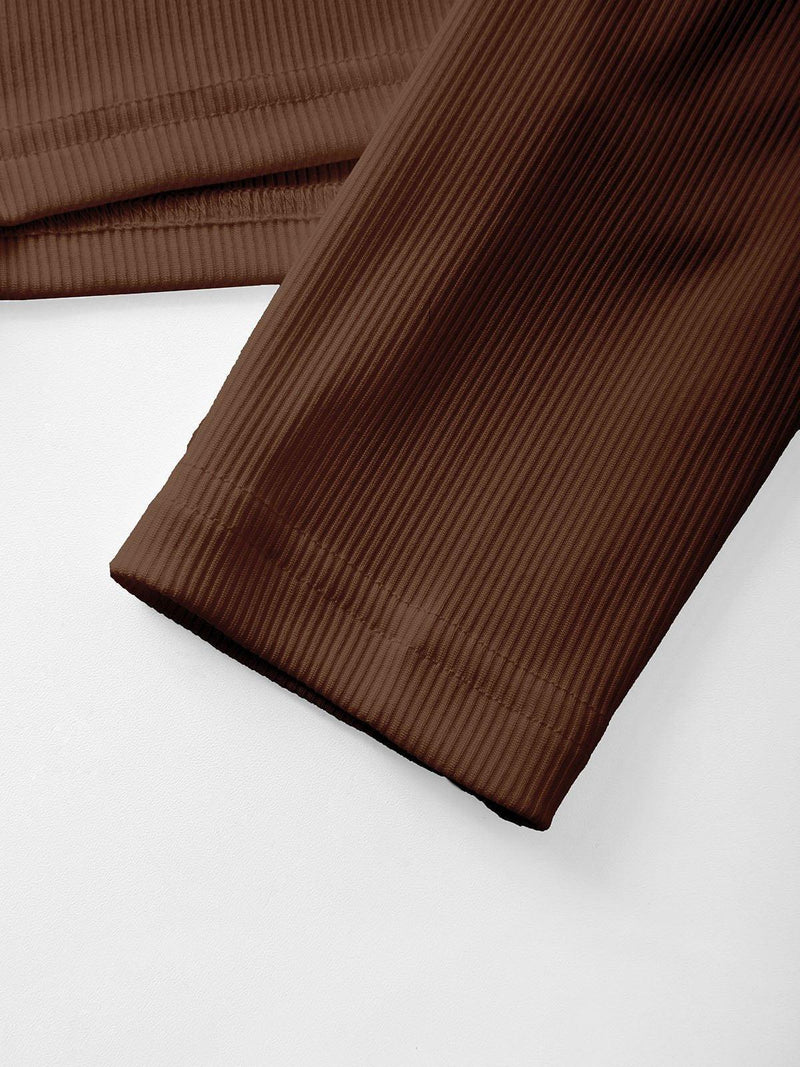 2024 Long Sleeve Ribbed Crop Top Beige S in Tops&Tees Online Store