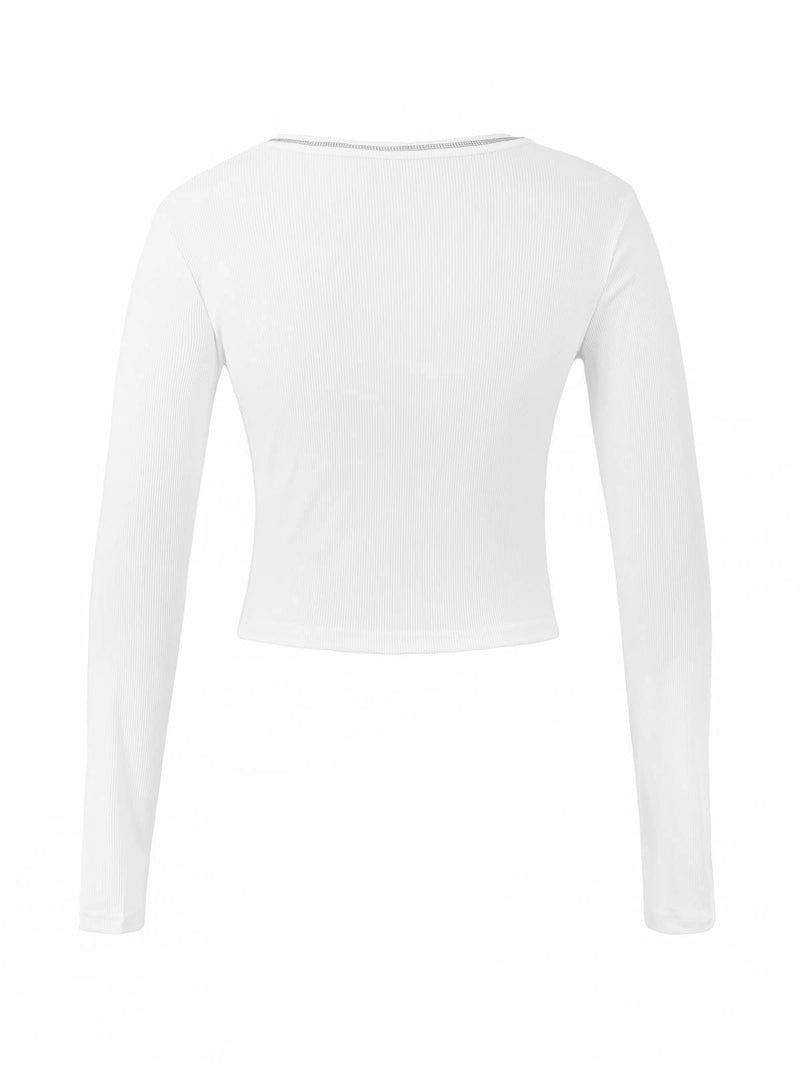 Long Sleeve Ribbed Crop Top - AnotherChill