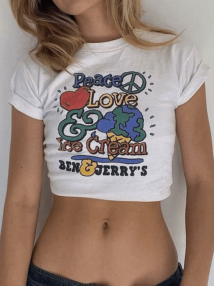 Love Peace Printed Crop Top – AnotherChill