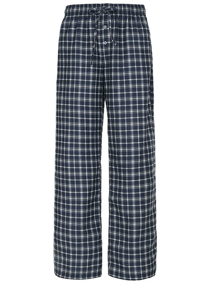 Low Waist Plaid Loose-Fit Wide-Leg Pants - AnotherChill