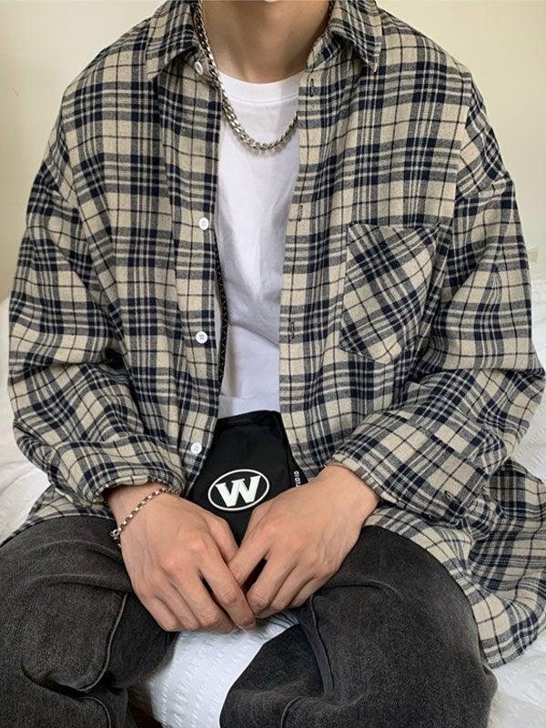 Men's Long Sleeve Checkered Shirt - AnotherChill