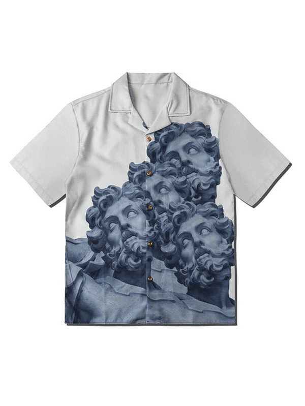 Men's Poseidon Print Short Sleeve Shirt - AnotherChill