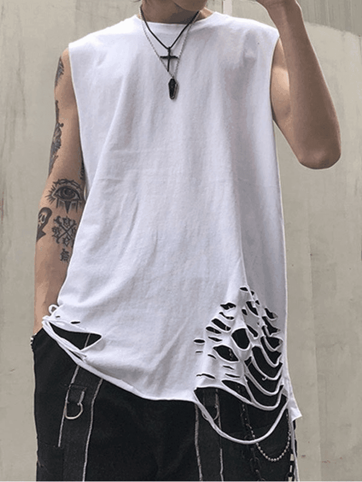 Men's Punk Distressed Vest - AnotherChill