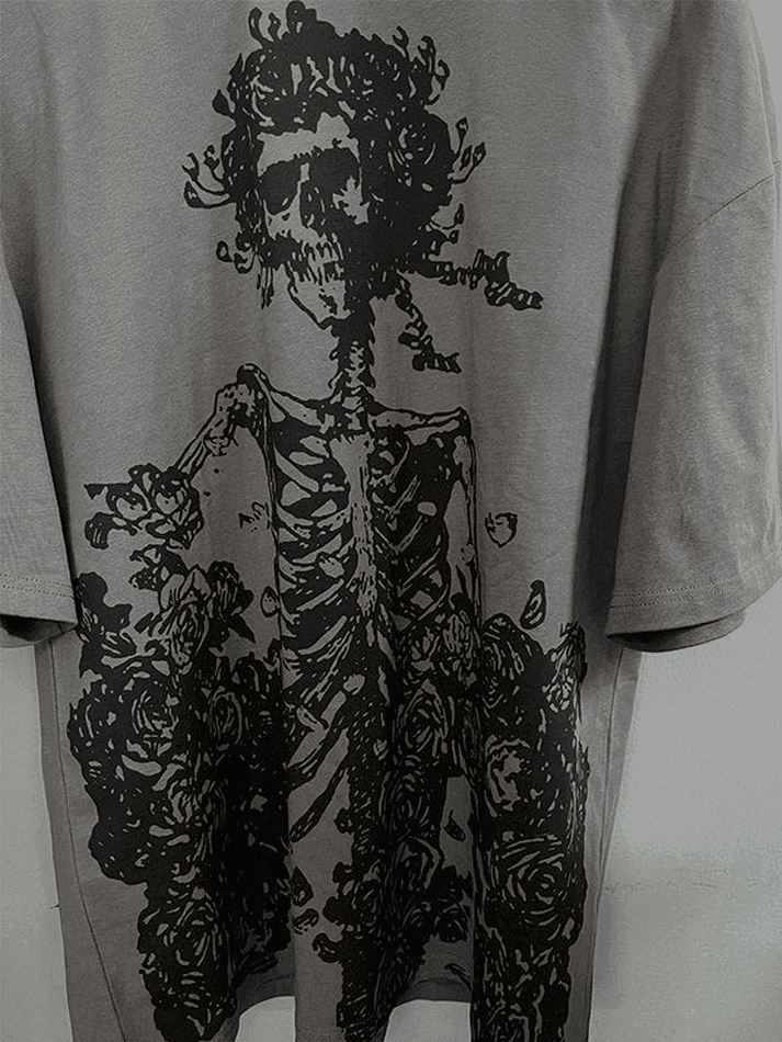 Men's Rose Skull Print Tee - AnotherChill