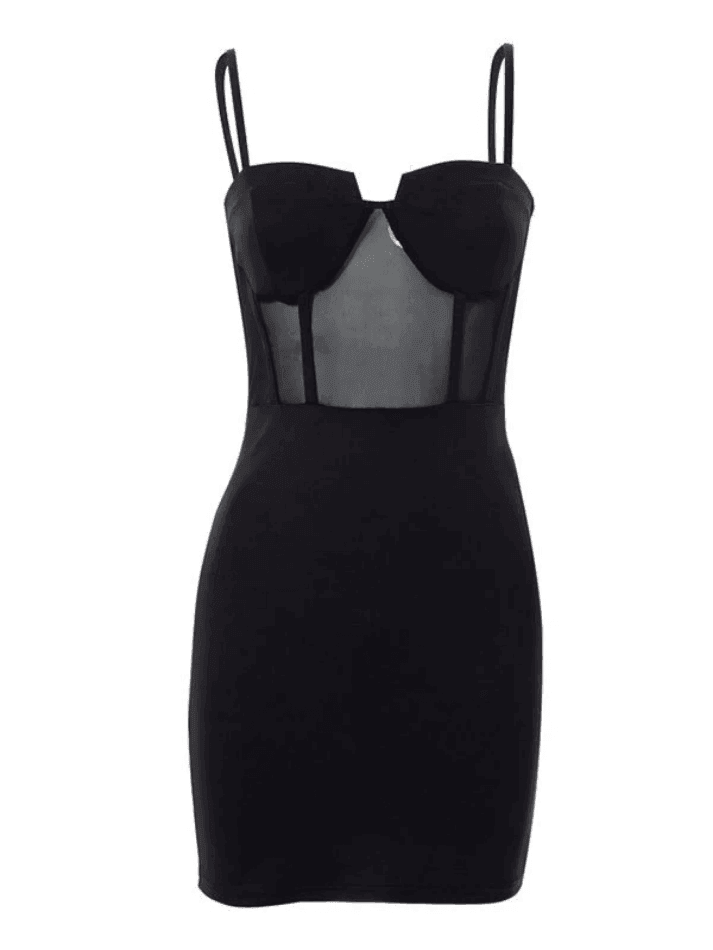 Mesh Corset Detail Party Mini Dress - AnotherChill