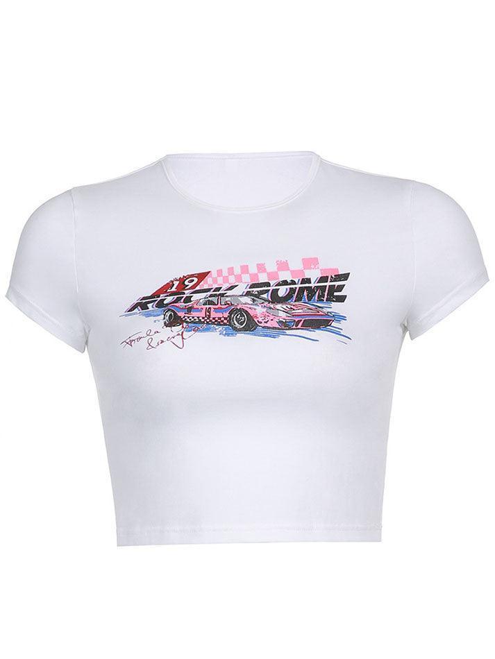 Moto Car Printed Crop Top - AnotherChill