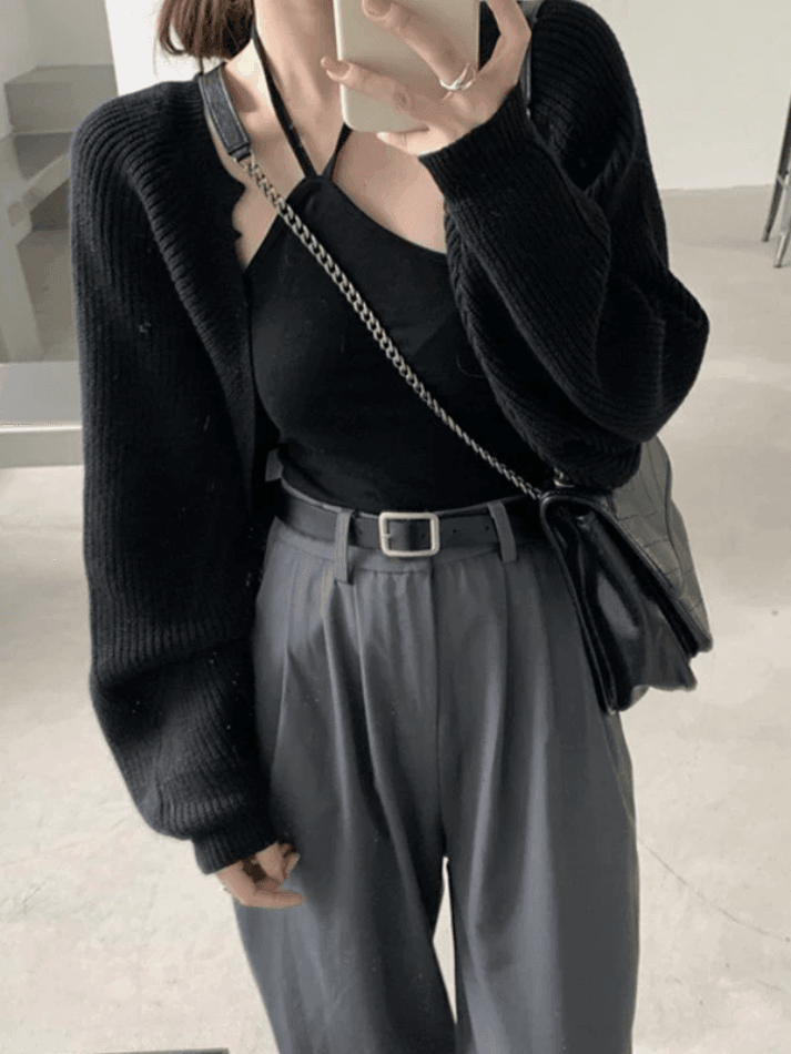 Open Front Bolero Knit Cardigan - AnotherChill